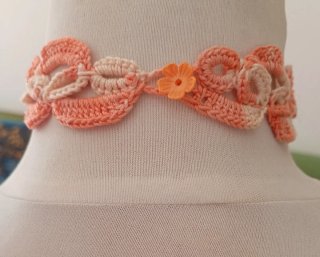 Choker/Girocollo uncinetto cotone sfumato handmade