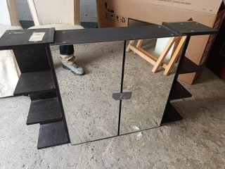 Espejo de baño madera y cristal
