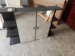 Espejo de baño madera y cristal