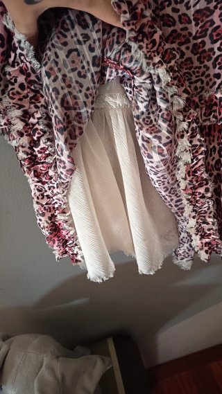 Vestido S Animal Print Rosa