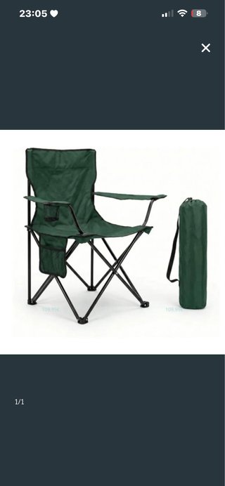 Silla de camping plegable verde