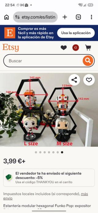 Estantería modular hexagonal para funkos
