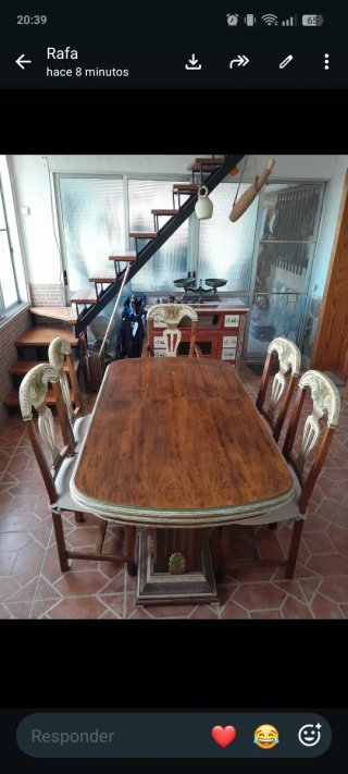 Conjunto mesa y sillas madera