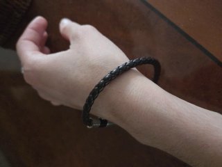 Pulsera Police Cuero Trenzado Unisex Plata