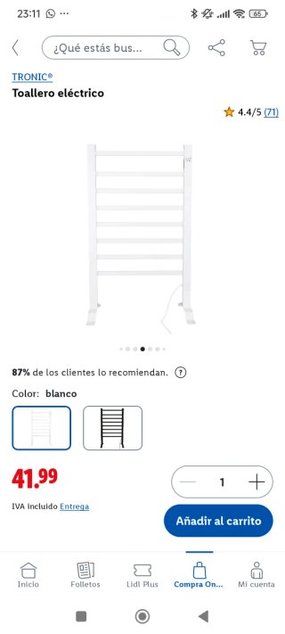 Toallero Eléctrico TRONIC color plata