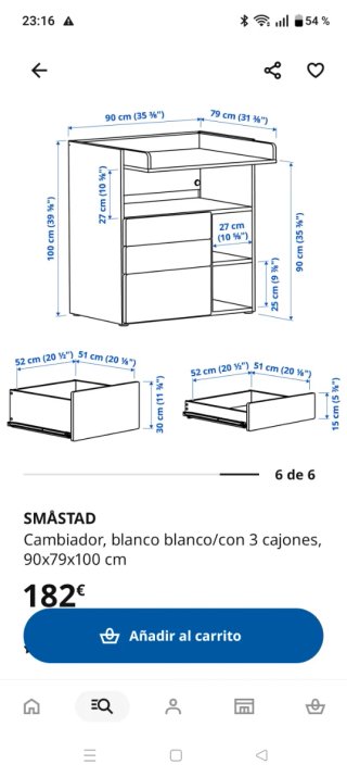 Cambiador IKEA blanco