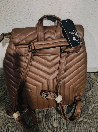 Bolso mujer marrón acolchado