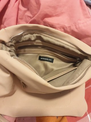 Bolso de hombro beige/rosa