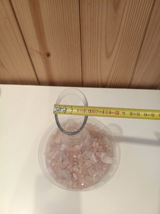 Jarrón Decantador Cristal con Piedras Rosas