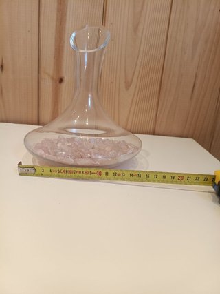 Jarrón Decantador Cristal con Piedras Rosas