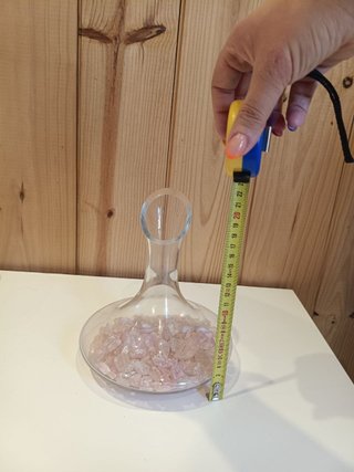 Jarrón Decantador Cristal con Piedras Rosas