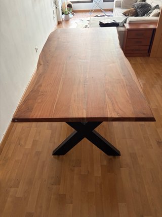 Mesa comedor madera rústica patas negras