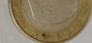 1 Euro Belgio 2002 Errore raro di eccesso di metallo