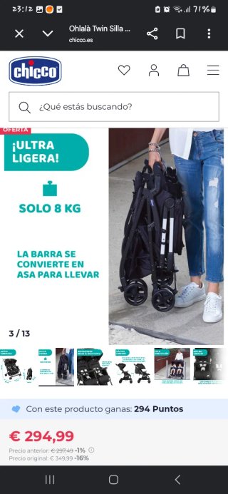 Silla de paseo gemelar Chicco Ohlalà