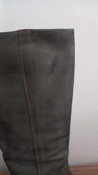 Stivali slouchy in pelle nabuk taupe