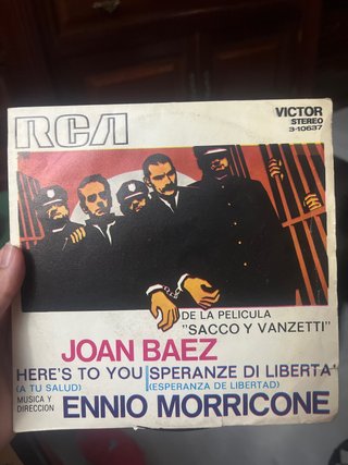Vinilo 7 Joan Baez Sacco y Vanzetti