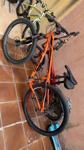 Bicicleta de montaña naranja