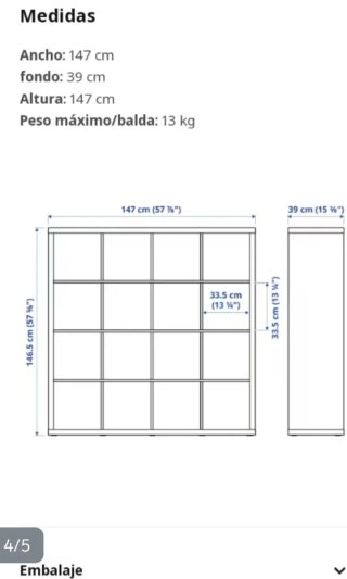 Librería ikea KALLAX - Libreria modular negra