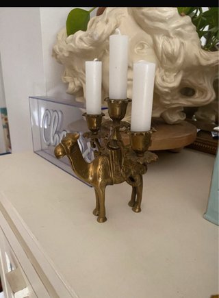Candelabro camello 3 brazos bronce