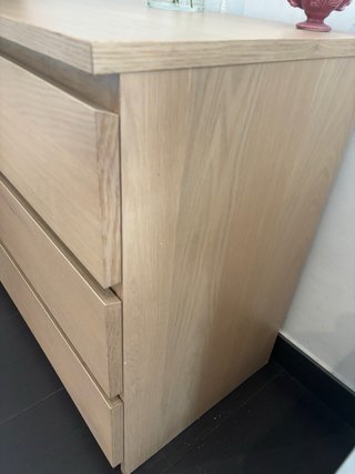 Cómoda Malm 3 cajones madera