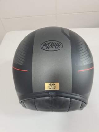 Casco Moto Jet Premier Negro y Rojo