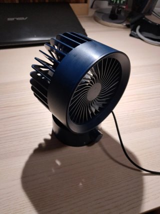 Ventilador USB sobremesa azul y gris