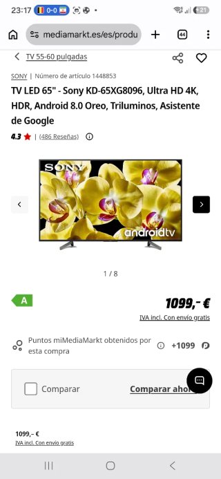 Smart TV 65" 4K UHD Sony Bravía