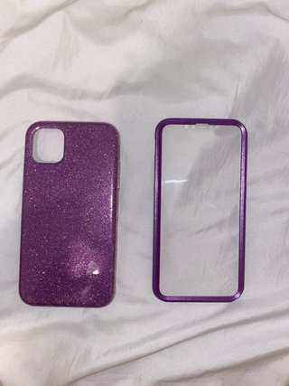 Funda iPhone 11 Pro Max Morada Glitter