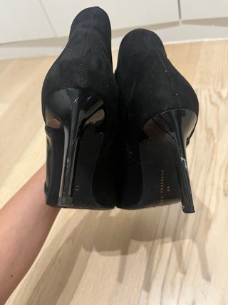 Botines Zara Tacón Puntiagudos Charol y Ante