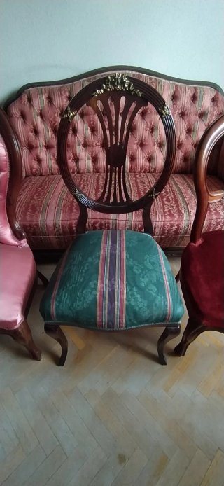Sofá Tresillo Isabelino Rosa