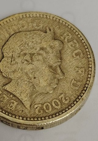 1 pound Libra Inglaterra 2002 Error Raro