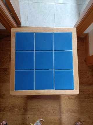 Carrito Auxiliar Madera con Cesta Metálica
