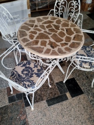 Mesa y 4 Sillas Jardín Mosaico