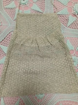 Conjunto 3 piezas crochet beige