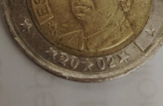 2 Euro Spagna 2002 Errore Metallo