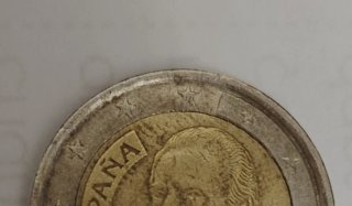 2 Euro Spagna 2002 Errore Metallo