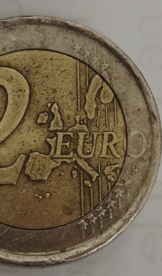 2 Euro Spagna 2002 Errore Metallo