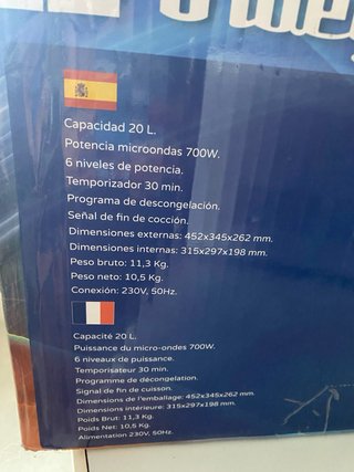 Microondas Orbegozo Blanco