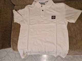 Polo Stone Island Bianco Taglia M