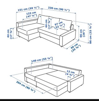 Sofá Cama Chaise Longue Gris Ikea