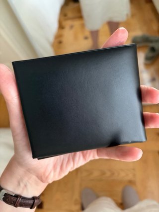 Cartera tarjetero cuero negro Purificación García