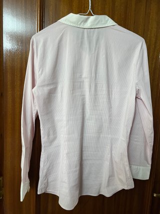 Camisa Zara Rayas Rosa y Blanco Talla S