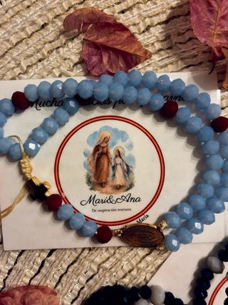 Rosario Virgen de Guadalupe azul y rojo