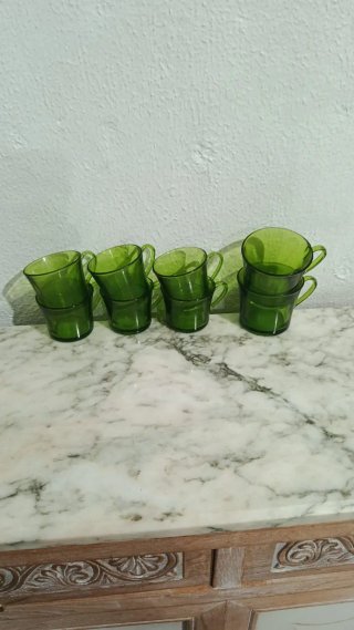 Set 8 tazas Verdes Duralex Vidrio