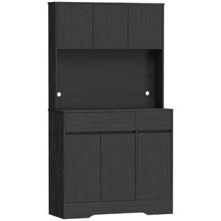 Buffet-Küchenschrank mit Arbeitsplatte, 6 Türen, h