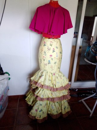 Falda Rociera Estampada Talla Única