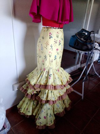 Falda Rociera Estampada Talla Única