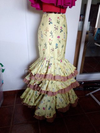Falda Rociera Estampada Talla Única