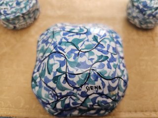 Juego 3 cajitas cerámica Siena azul y verde