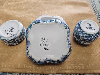 Juego 3 cajitas cerámica Siena azul y verde
